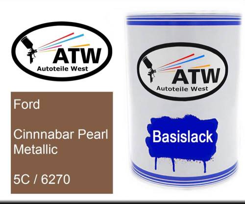 Ford, Cinnnabar Pearl Metallic, 5C / 6270: 500ml Lackdose, von ATW Autoteile West.